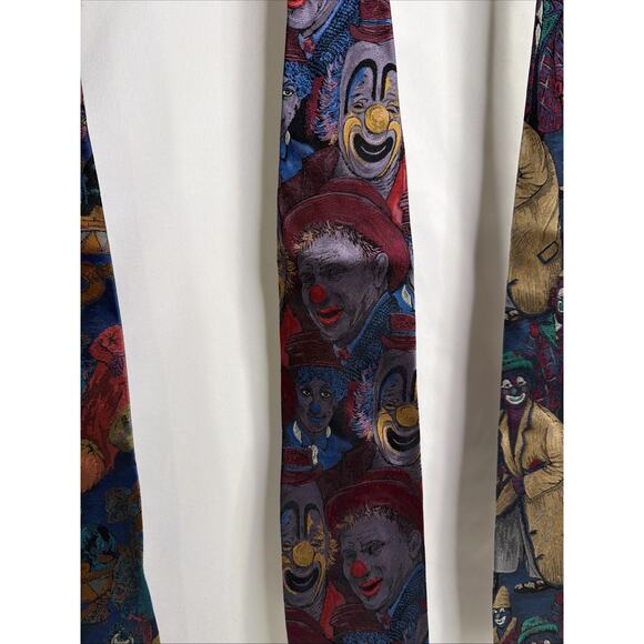 Lot Of 3 MBP Neck Ties Circus Clowns 100% Silk - Picture 2 of 14